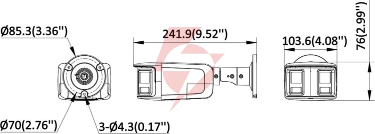 Kamera ip hikvision ds-2cd2t83g2p-lisu/sl(180°)(o-std)