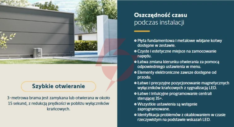 Zestaw somfy elixo 3s+ m io standard pack do 600kg bram przesuwnych