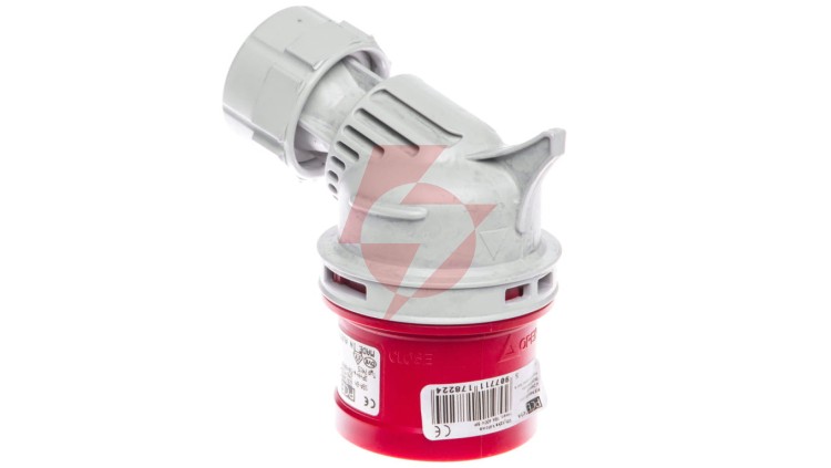 Wtyczka przenośna kątowa 16A 5P 400V czerwona IP44 TWIST 7415-6