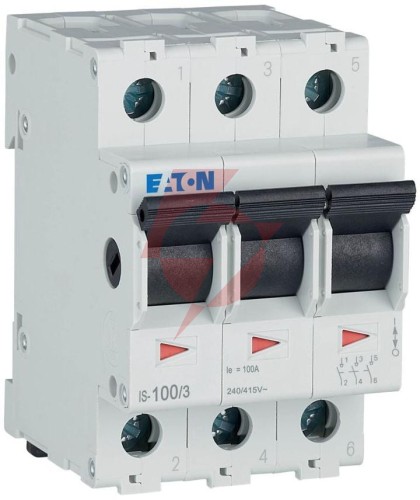 Eaton rozłącznik izolacyjny modułowy 100a 3z 3p 3m 415v ac is-100/3
