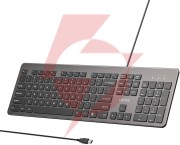 Klawiatura przewodowa unitek slimtap usb-a, szara
