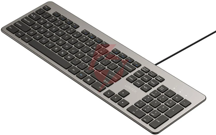 Klawiatura przewodowa unitek slimtap usb-a, szara