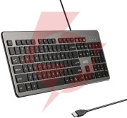 Klawiatura przewodowa unitek slimtap usb-a, szara