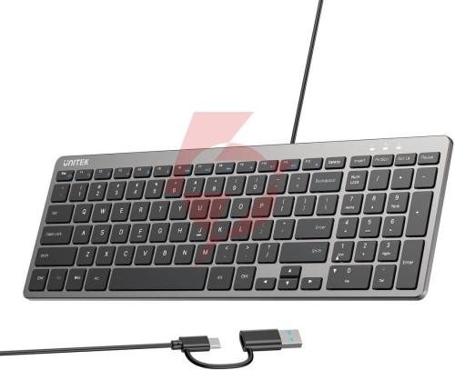 Klawiatura przewodowa unitek slimtap usb-c/usb-a