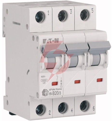 Eaton wyłącznik nadprądowy b 20a 3p 3m 6ka hn-b20/3