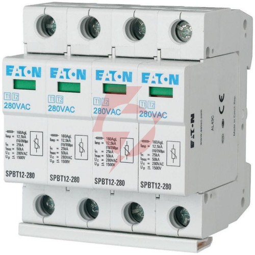 Eaton ogranicznik przepięć t1+t2 b+c 4p 4m 12.5ka 1.5kv tn, tns spbt12-280/4