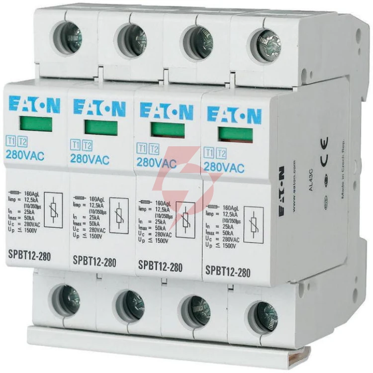 Eaton ogranicznik przepięć t1+t2 b+c 4p 4m 12.5ka 1.5kv tn, tns spbt12-280/4