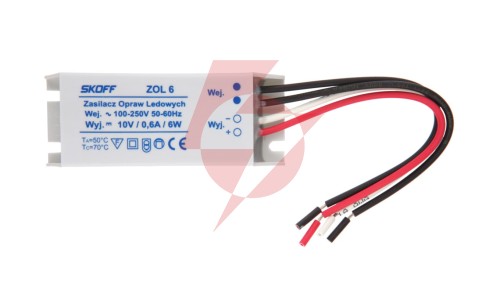 Zasilacz napięciowy typ ZOL6 100 - 240 V AC / 10 V DC 6 W IP 68 0 0