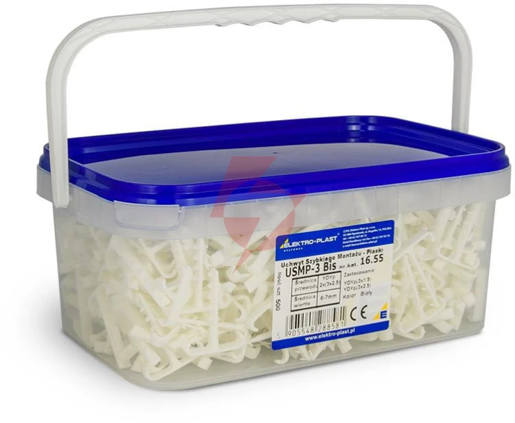 Uchwyt szybkiego montażu - płaski usmp-3 bis elektro-plast opatówek 500szt box 16.55