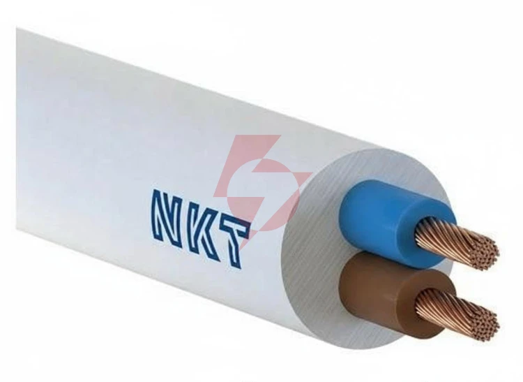 Przewód elektryczny linka h03vv-f omy 2x0,75mm2 300v nkt biały 100m