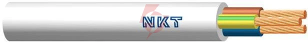 Przewód elektryczny linka h03vv-f omy 3x1,5mm2 300v nkt biały 100m