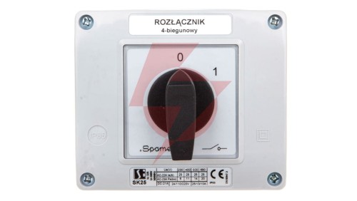 Łącznik krzywkowy 0-1 25A 4P w obudowie SK25-2.8210OB13