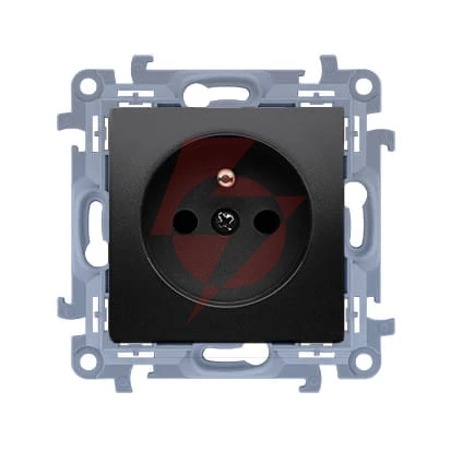 Kontakt simon 10 moduł czarny mat gniazdo 1x z/u z przesłonami szybkozłącza 16a 250v
