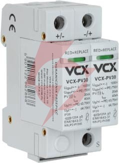 Ogranicznik przepięć fotowoltaiczny dc pv30 klasy t2 (c) 2p 1000v vcx