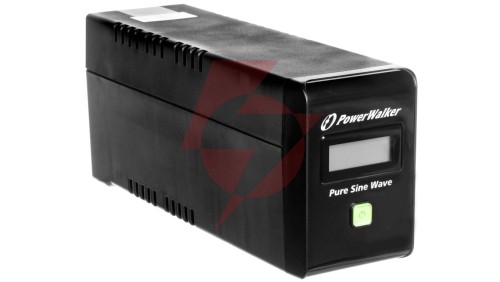 UPS POWER WALKER LINE-INTERACTIVE 600VA 2x PL 230V, czysta sinusoida, RJ11/45 IN/OUT, USB, LCD VI 600 SW/FR