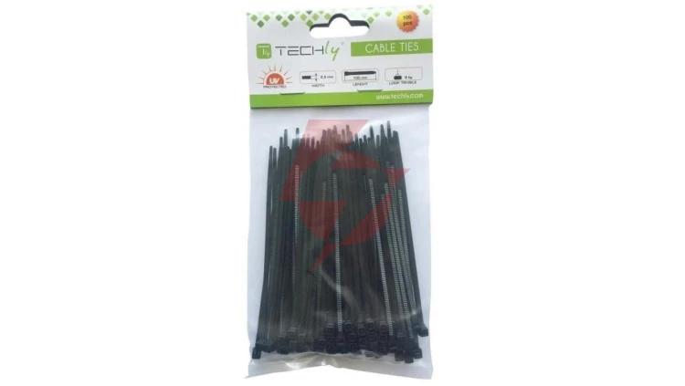 Opaski Zaciskowe 100x2.5mm Trytki do Kabli /100szt./ Czarne