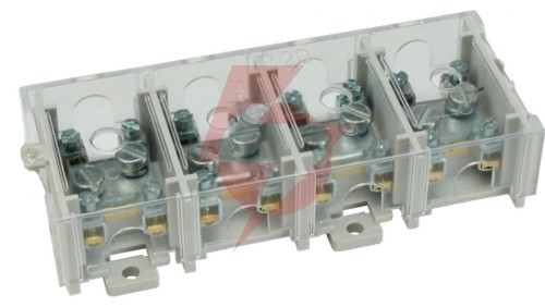 Odgałęźnik instalacyjny 4-torowy (1x25mm²/4x6mm²) LZ4*25/6P mocowanie do podłoża i TS 35, z pokrywą, szary 84171002