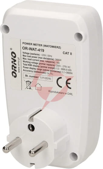 Watomierz z wyświetlaczem lcd or-wat-419 orno