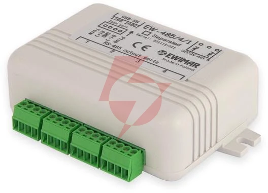 Dystrybutor rozdzielacz magistrali rs-485 z separacją ewimar ew-485/4/1/so