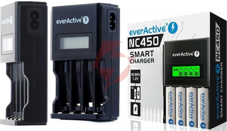 Ładowarka procesorowa do akumulatorków aa/aaa everactive nc-450 lcd