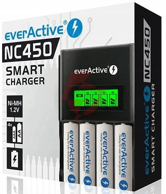 Ładowarka procesorowa do akumulatorków aa/aaa everactive nc-450 lcd