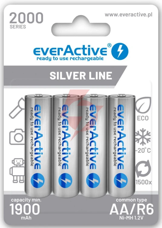 Akumulatorki aa / r6 ni-mh everactive 2000mah silver line (box 4 szt.)
