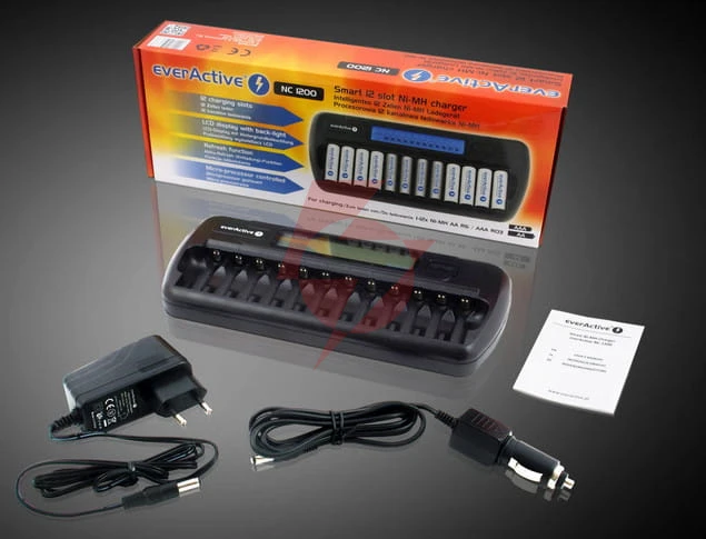 Ładowarka do 12 akumulatorków aa / aaa everactive nc-1200