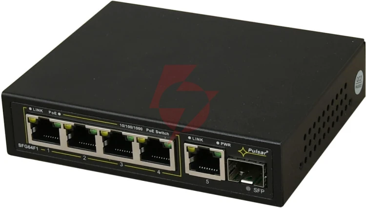 Switch 6-portowy pulsar sfg64f1 do 4 kamer ip