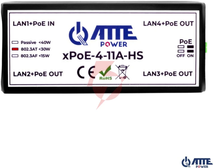 Switch 4-portowy poe atte xpoe-4-11a-hs