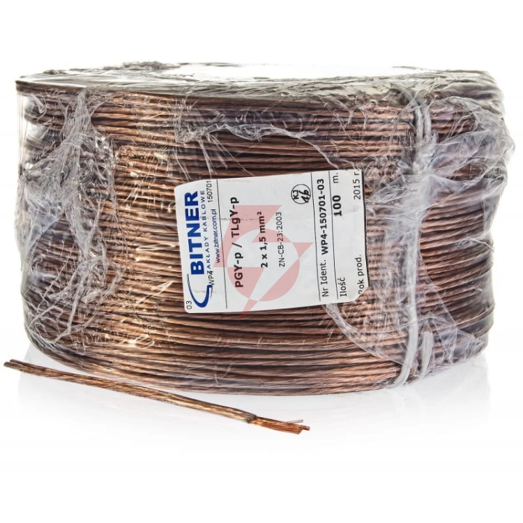 Przewód głośnikowy bitner bitsound pgy-p (tlgy) 2x1mm2 rolka 100m.