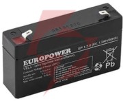 Akumulator agm europower serii ep 6v 1,2ah (żywotność 6-9 lat)