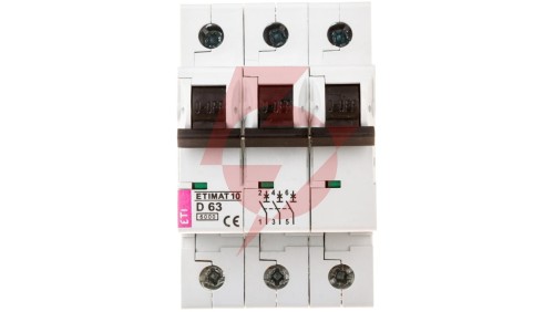 Wyłącznik nadprądowy 3P D 63A 6kA AC ETIMAT10 002155722