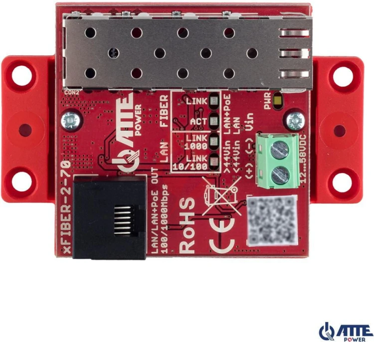 Gigabitowy media konwerter ethernet atte xfiber‑2‑70 (poe out)