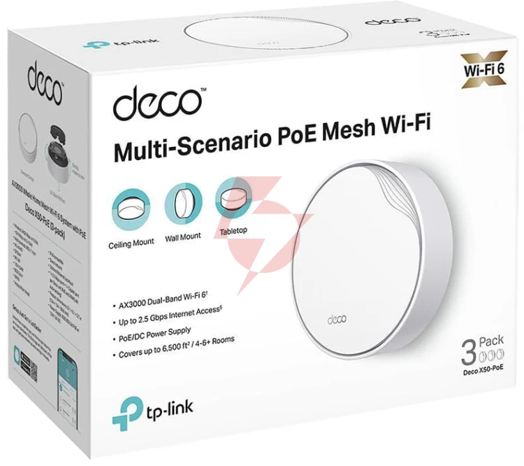 Domowy system wi-fi mesh tp-link deco x50-poe(3-pack)