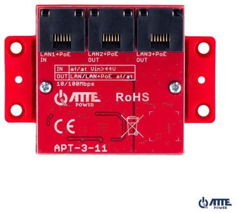 Atte apt-3-11 switch poe 3 portowy 10/100mbps, extender