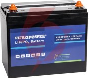 Akumulator lifepo4 europower serii lfp 25,6v 50ah bluetooth, mata grzewcza (żywotność ~4000 cykli)