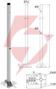 Słup ats skam2/4 pod montaż kamer cctv