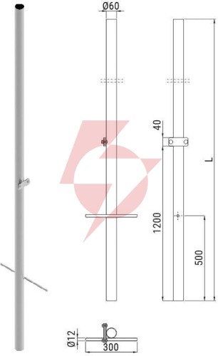 Słup ats skam3/4 pod montaż kamer cctv