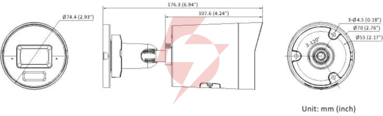 Kamera ip hikvision ds-2cd2063g2-li2u(2.8mm)(black)
