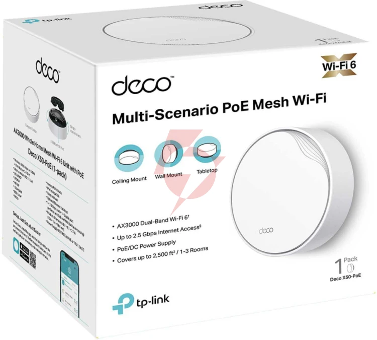 Domowy system wi-fi mesh tp-link deco x50-poe(1-pack)