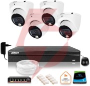 Zestaw monitoringu ip dahua 4 kamery kopułkowe 6mpx dysk 1tb