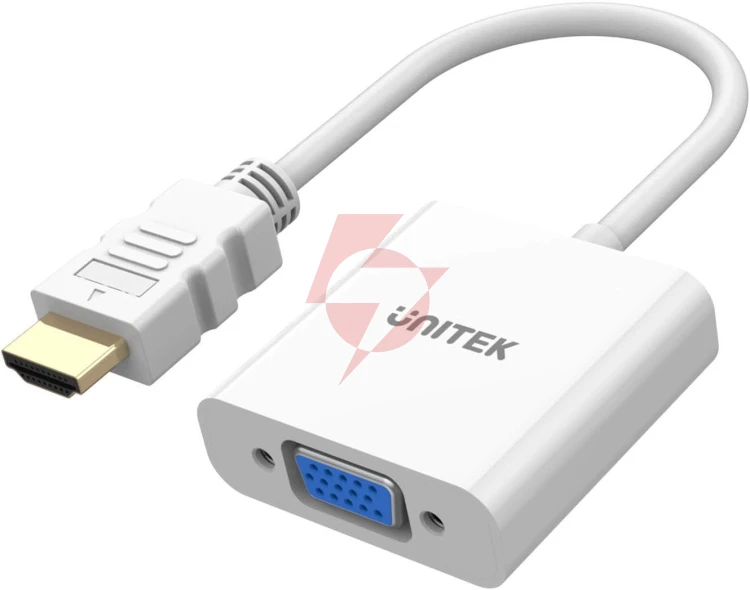Unitek adapter hdmi na vga, fullhd 60hz, biały