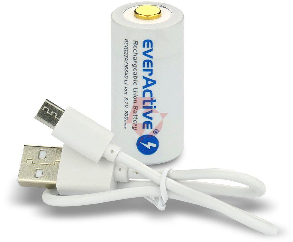 Akumulatorek 16340 / r-cr123 3,7v everactive 700mah (1 szt.) z zabezpieczeniem