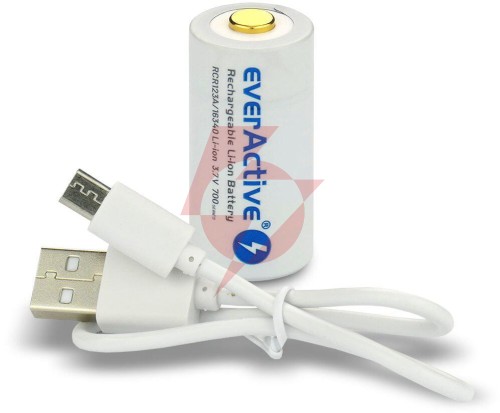 Akumulatorek 16340 / r-cr123 3,7v everactive 700mah (1 szt.) z zabezpieczeniem