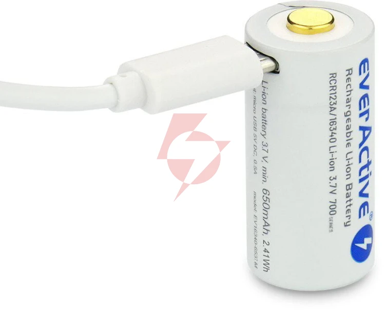 Akumulatorek 16340 / r-cr123 3,7v everactive 700mah (1 szt.) z zabezpieczeniem