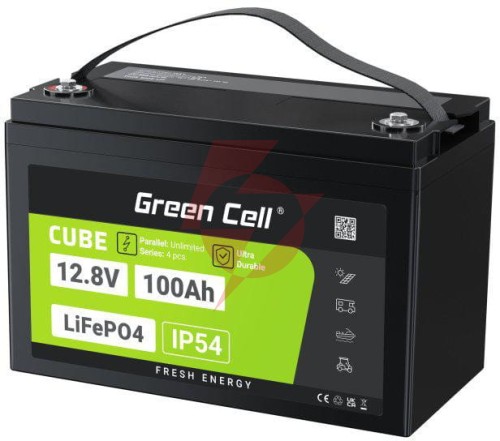Akumulator litowo-żelazowo-fosforanowy lifepo4 green cell cube 12.8v 100ah lfpgc12v100ah