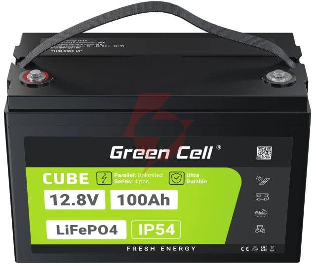 Akumulator litowo-żelazowo-fosforanowy lifepo4 green cell cube 12.8v 100ah lfpgc12v100ah