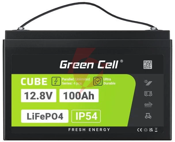 Akumulator litowo-żelazowo-fosforanowy lifepo4 green cell cube 12.8v 100ah lfpgc12v100ah