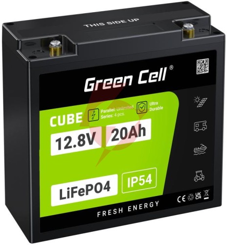 Akumulator litowo-żelazowo-fosforanowy lifepo4 green cell cube 12.8v 20ah lfpgc12v20ah