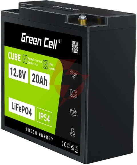 Akumulator litowo-żelazowo-fosforanowy lifepo4 green cell cube 12.8v 20ah lfpgc12v20ah